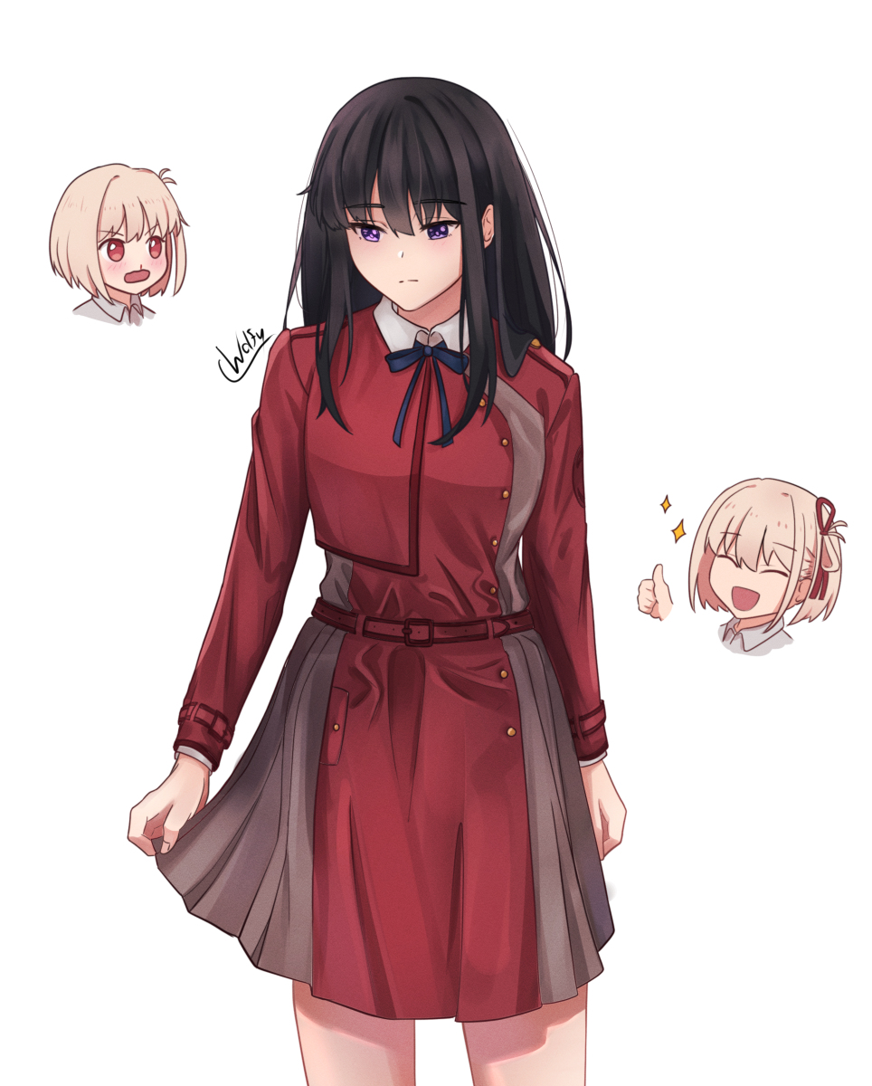 This is a pixiv picture whose title is Takina in 1st uniform.