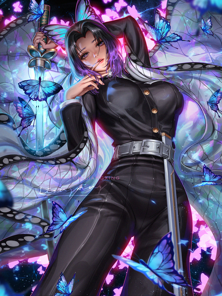 This is a pixiv picture whose title is Kochou Shinobu.