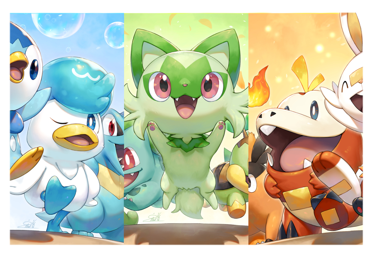 This is a pixiv picture whose title is 御三家まとめ.