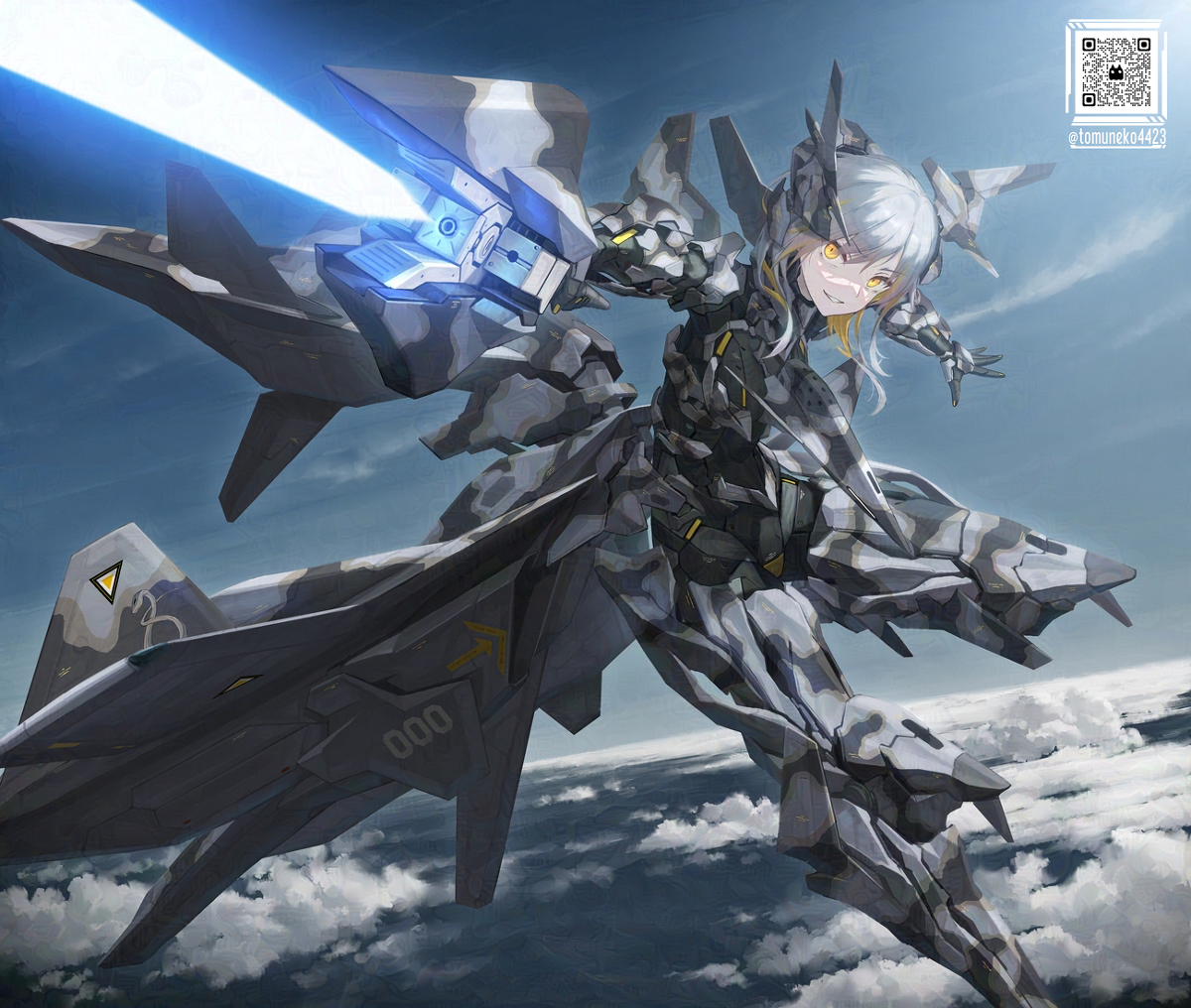 This is a pixiv picture whose title is ADF-01 ファルケン（グラーバク隊仕様）"Grabacr".