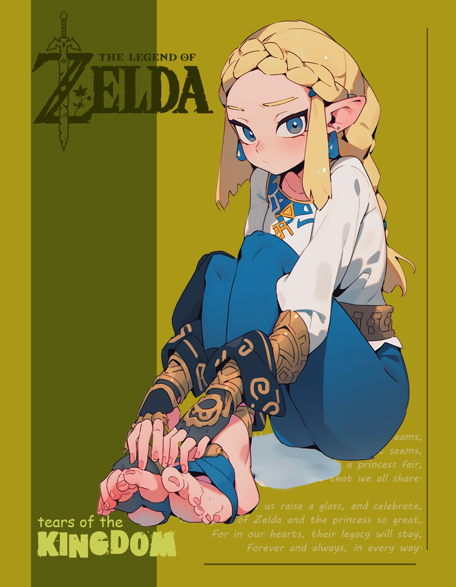 This is a pixiv picture whose title is ゼルダの裸足.