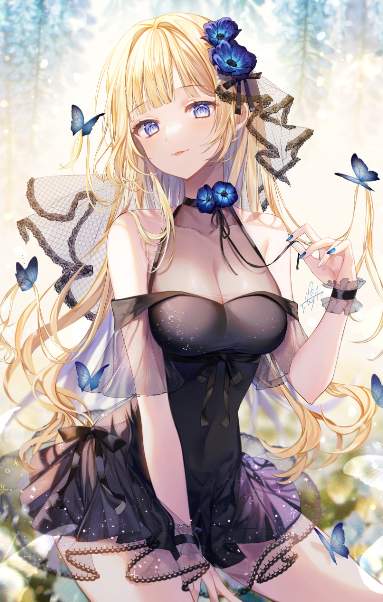 This is a pixiv picture whose title is Black Dress.