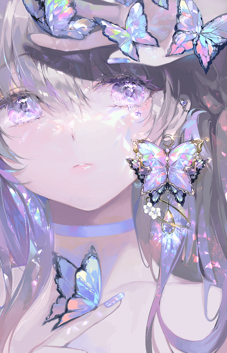 This is a pixiv picture whose title is 🦋💜.