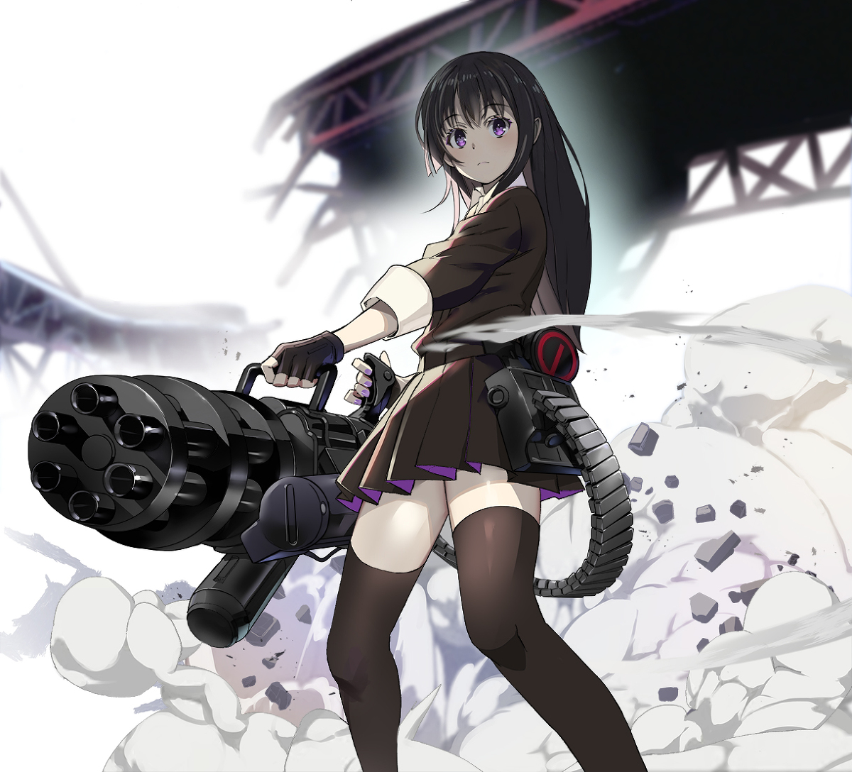 This is a pixiv picture whose title is 機銃掃射.