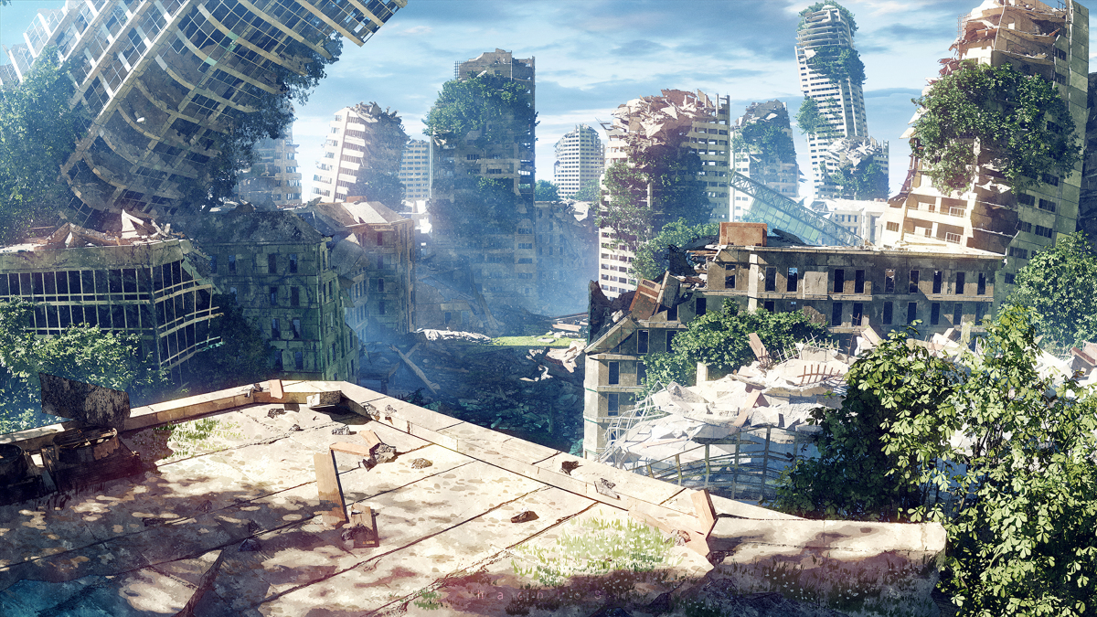 This is a pixiv picture whose title is 廃墟.