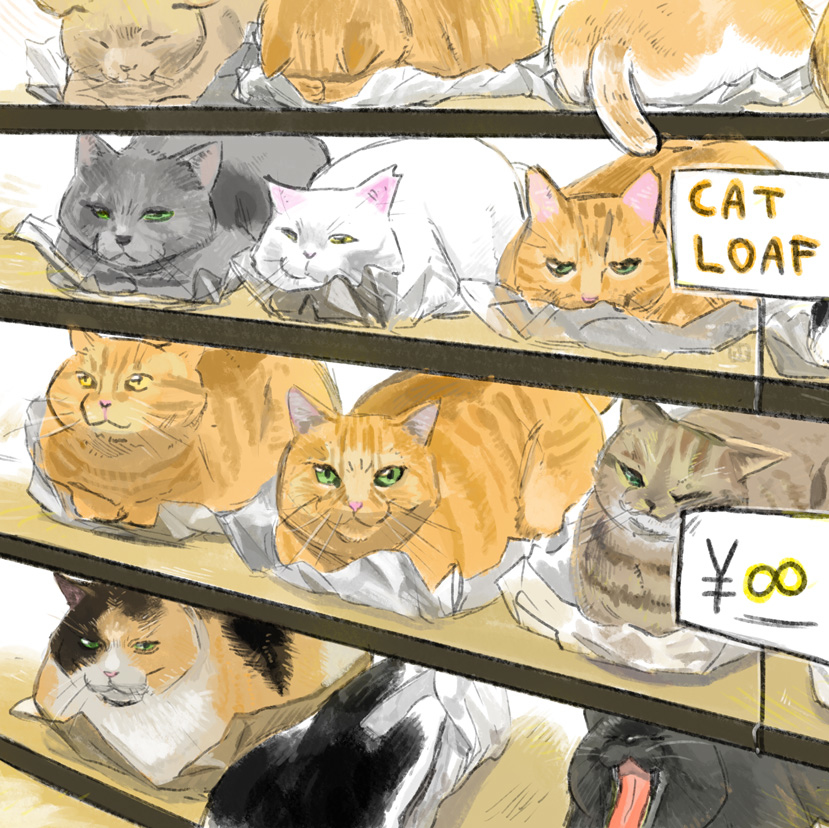 This is a pixiv picture whose title is 猫のパン屋さん.