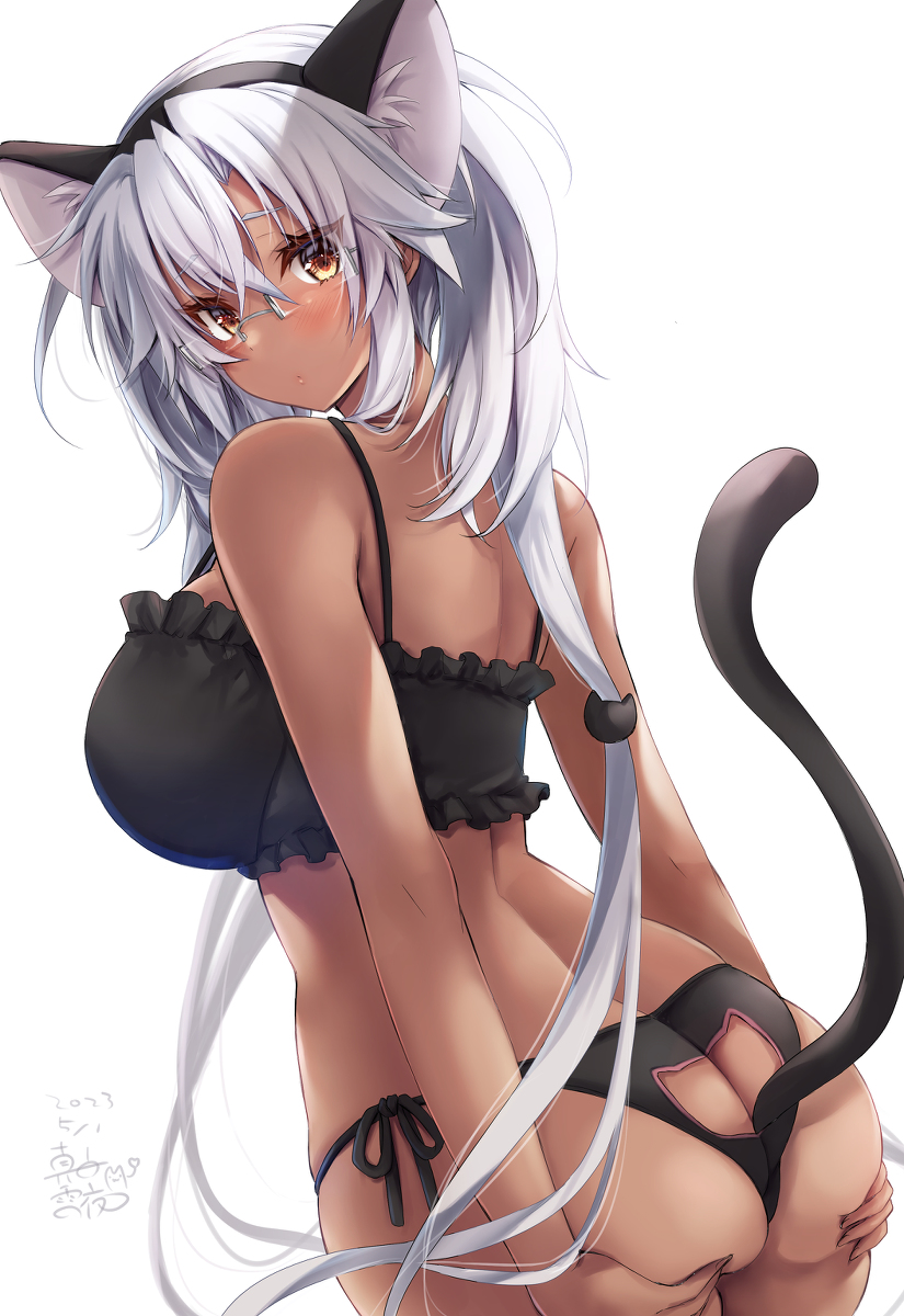 This is a pixiv picture whose title is むっちりお尻のにゃんこ武蔵しゃん.