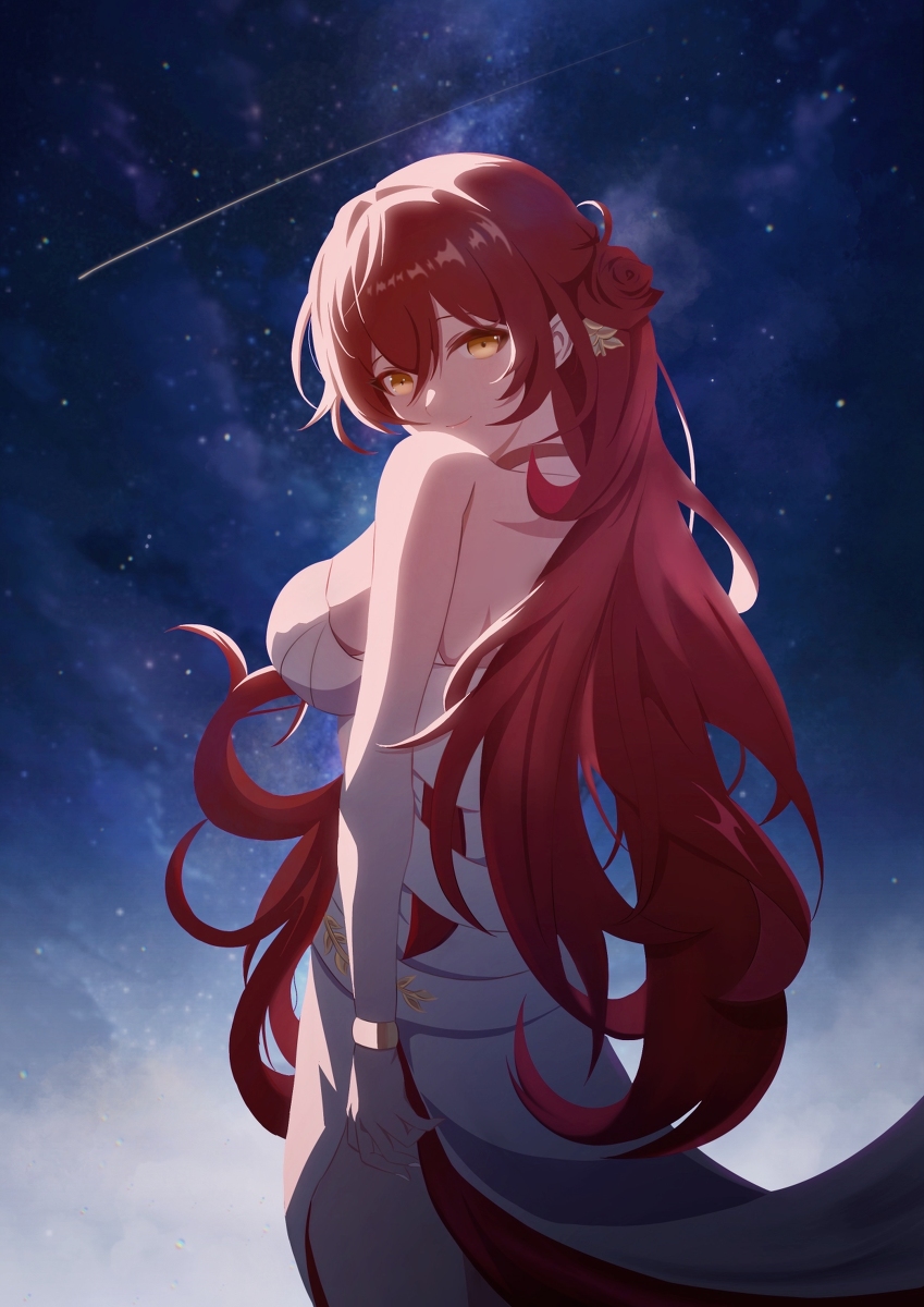 This is a pixiv picture whose title is 于星幕之下.