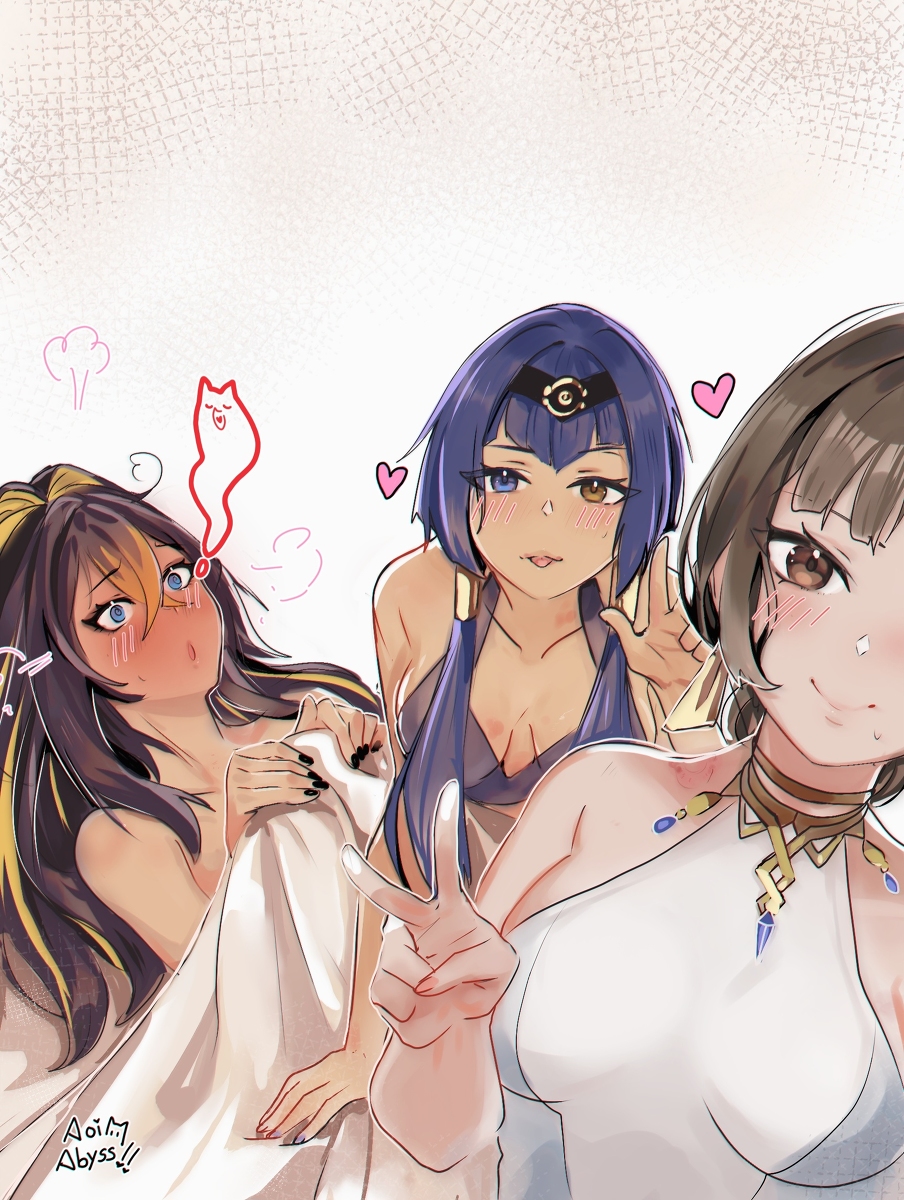 This is a pixiv picture whose title is Candace, Dehya & Dunyarzad💜.