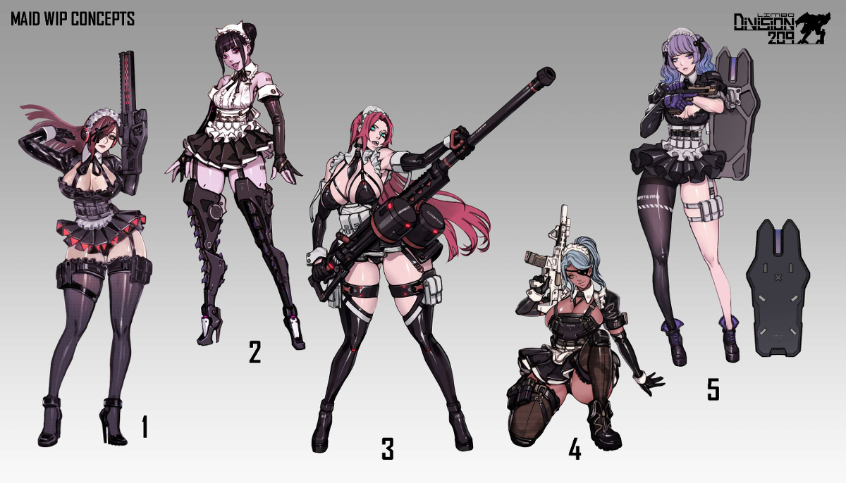 This is a pixiv picture whose title is WIP Mad Maid  concepts.