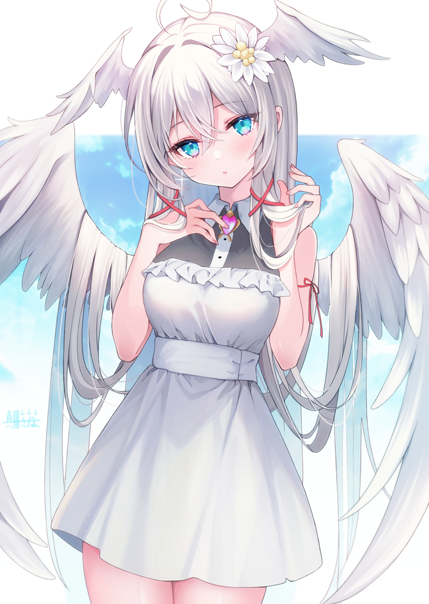 This is a pixiv picture whose title is "Save me up, my angel".