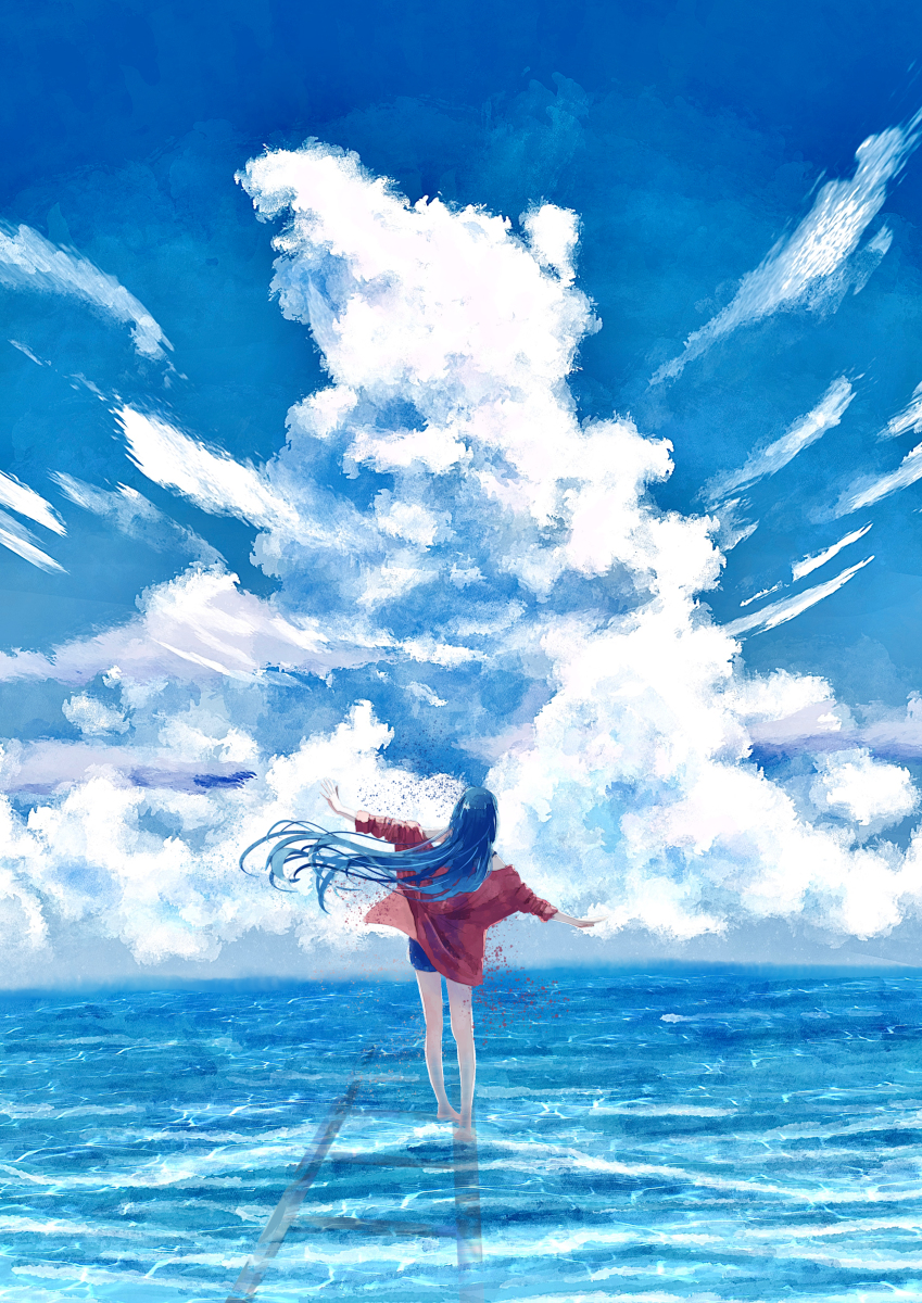 This is a pixiv picture whose title is 夏に彷徨う.