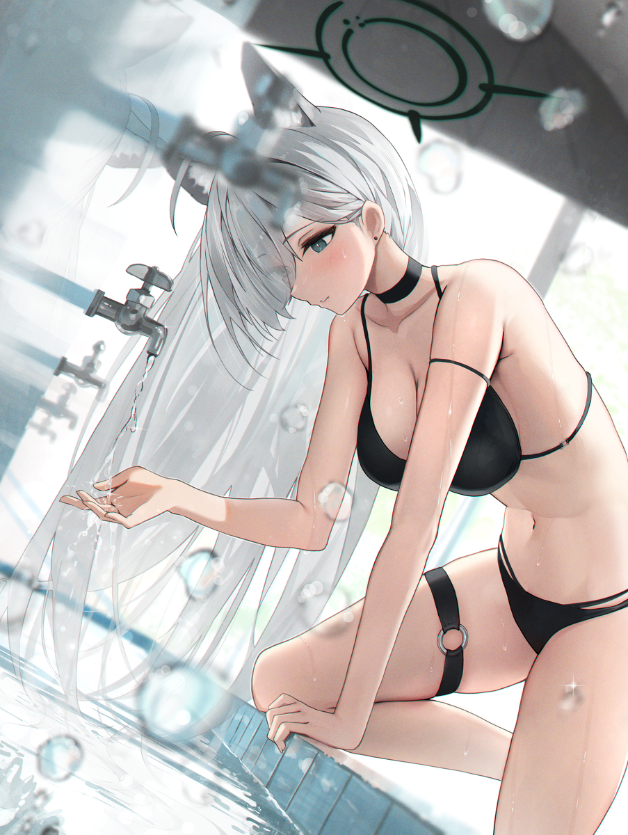 This is a pixiv picture whose title is 水浴び.
