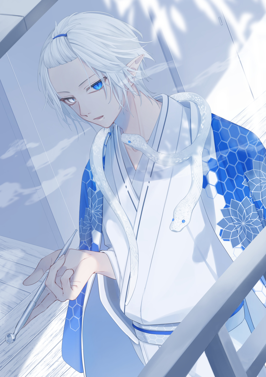 This is a pixiv picture whose title is 白い館の中.
