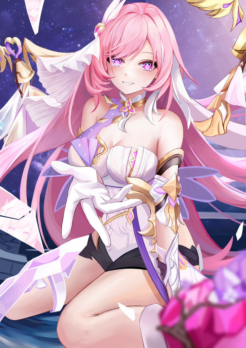 This is a pixiv picture whose title is 爱莉希雅，加入爱门吧.