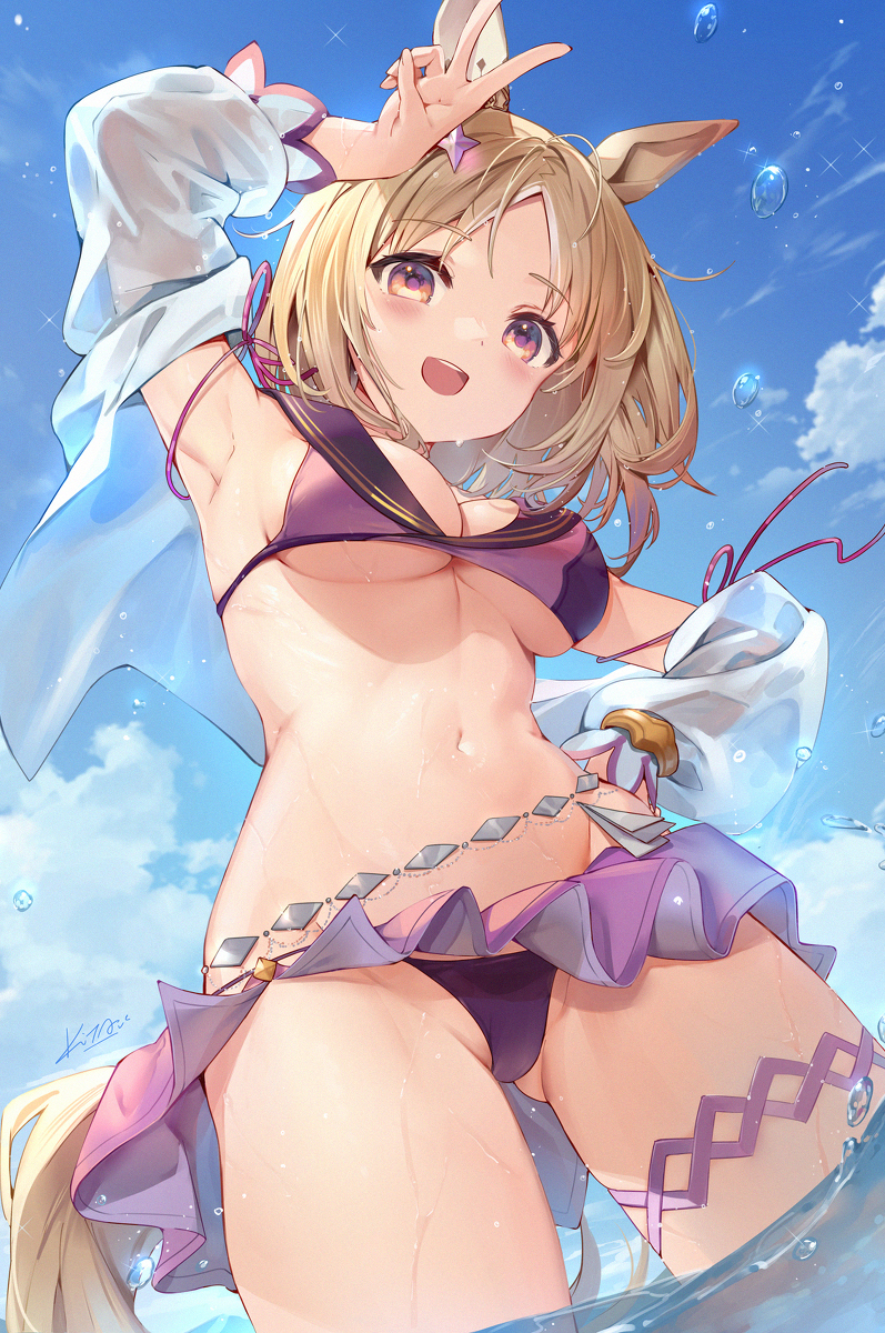 This is a pixiv picture whose title is 水着トプロちゃん.