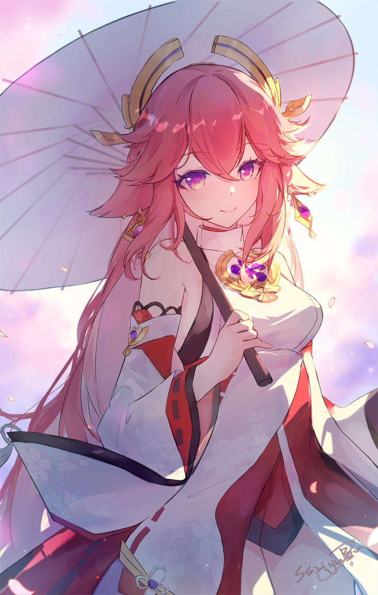 This is a pixiv picture whose title is 八重神子.