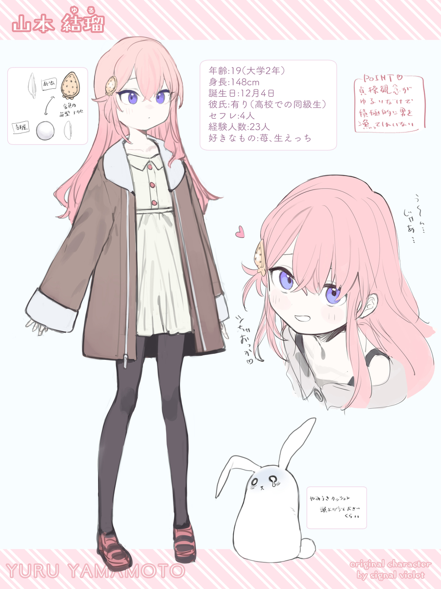 This is a pixiv picture whose title is 【創作】ゆるい女の子設定.