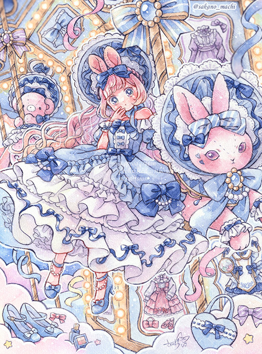 This is a pixiv picture whose title is 少女の夢をまとう.