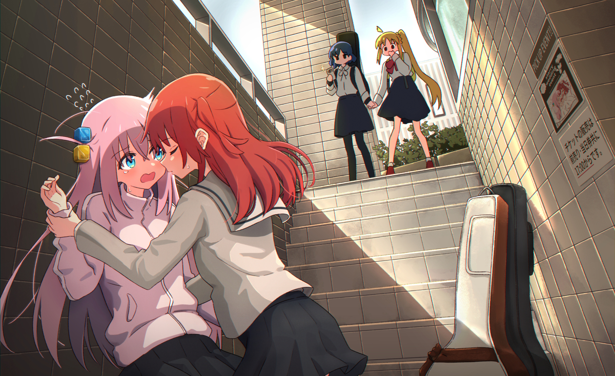 This is a pixiv picture whose title is ぼ喜多がバイト先に早く着いてすること.