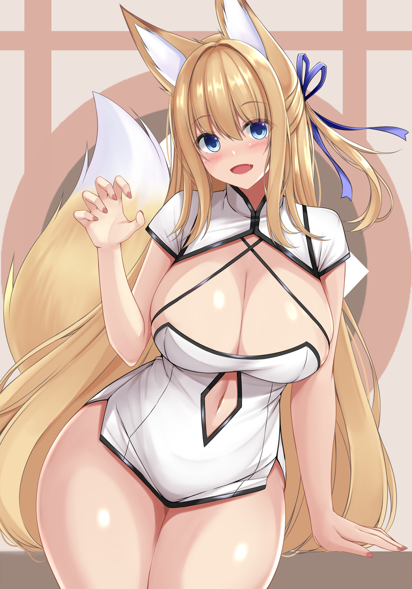 This is a pixiv picture whose title is 狐娘.