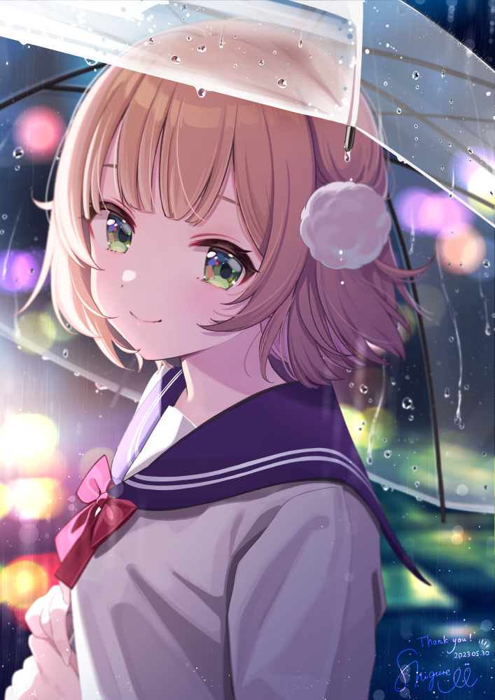 This is a pixiv picture whose title is ☔.