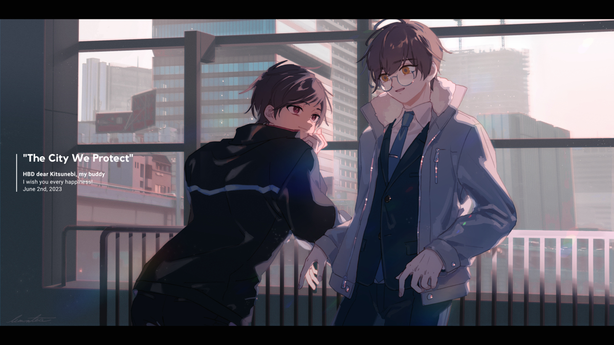 This is a pixiv picture whose title is "The City We Protect".