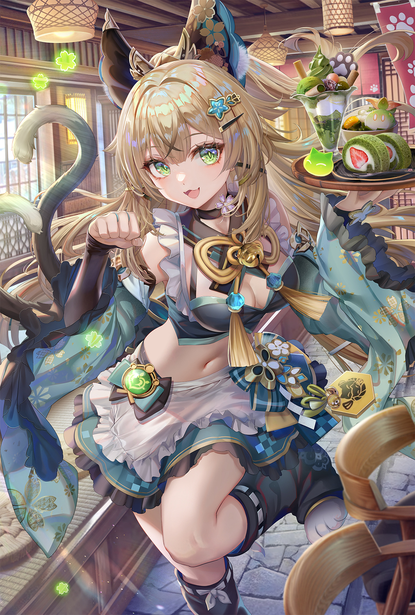 This is a pixiv picture whose title is 和風甘味カフェ ～ねこまた～.