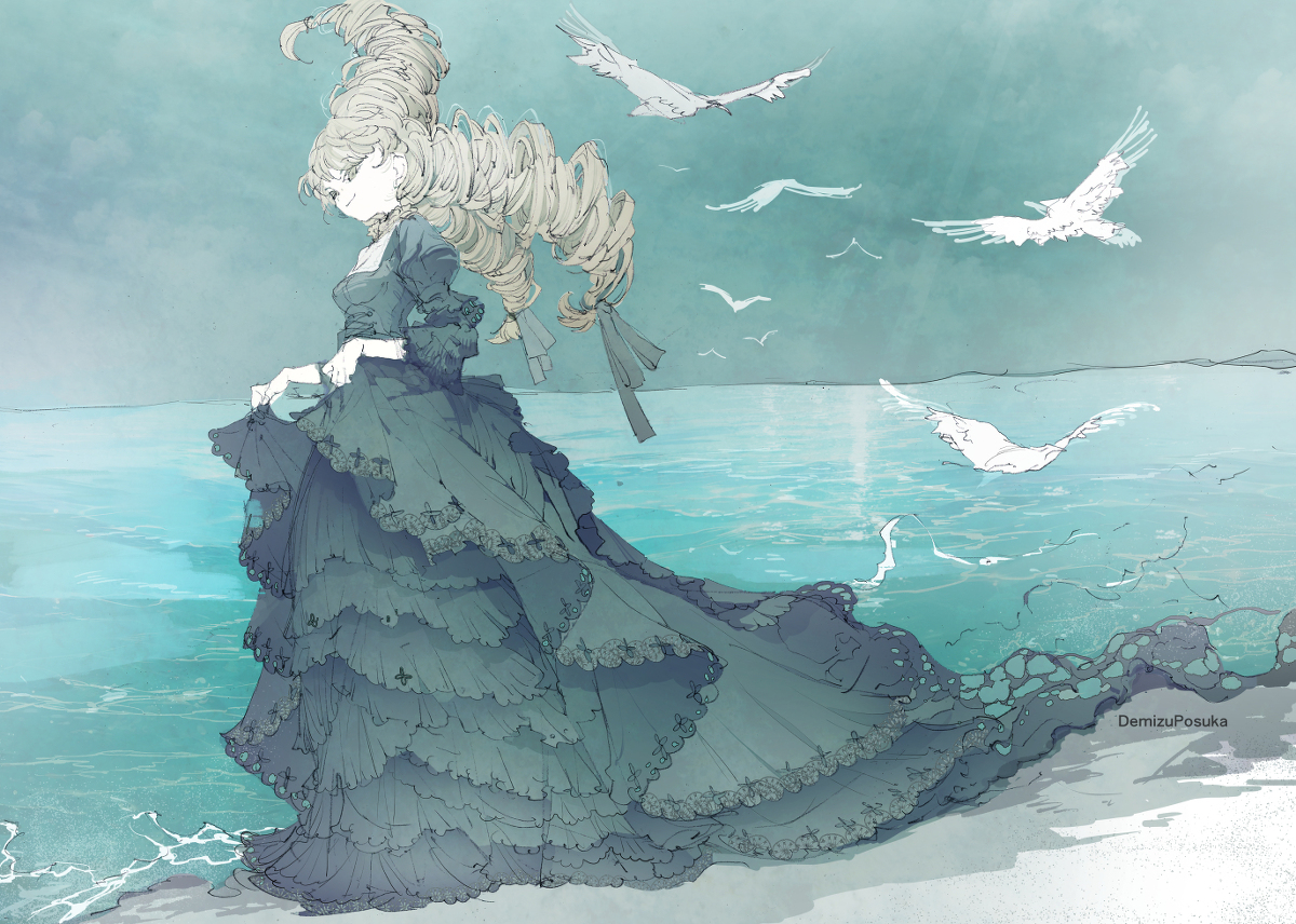 This is a pixiv picture whose title is 曇天の素敵な魔女.