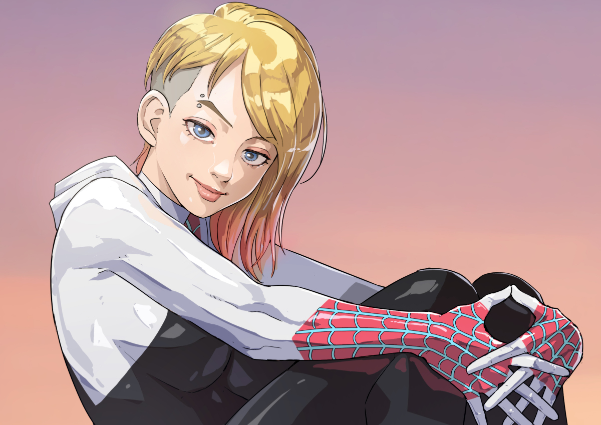 This is a pixiv picture whose title is spider gwen.