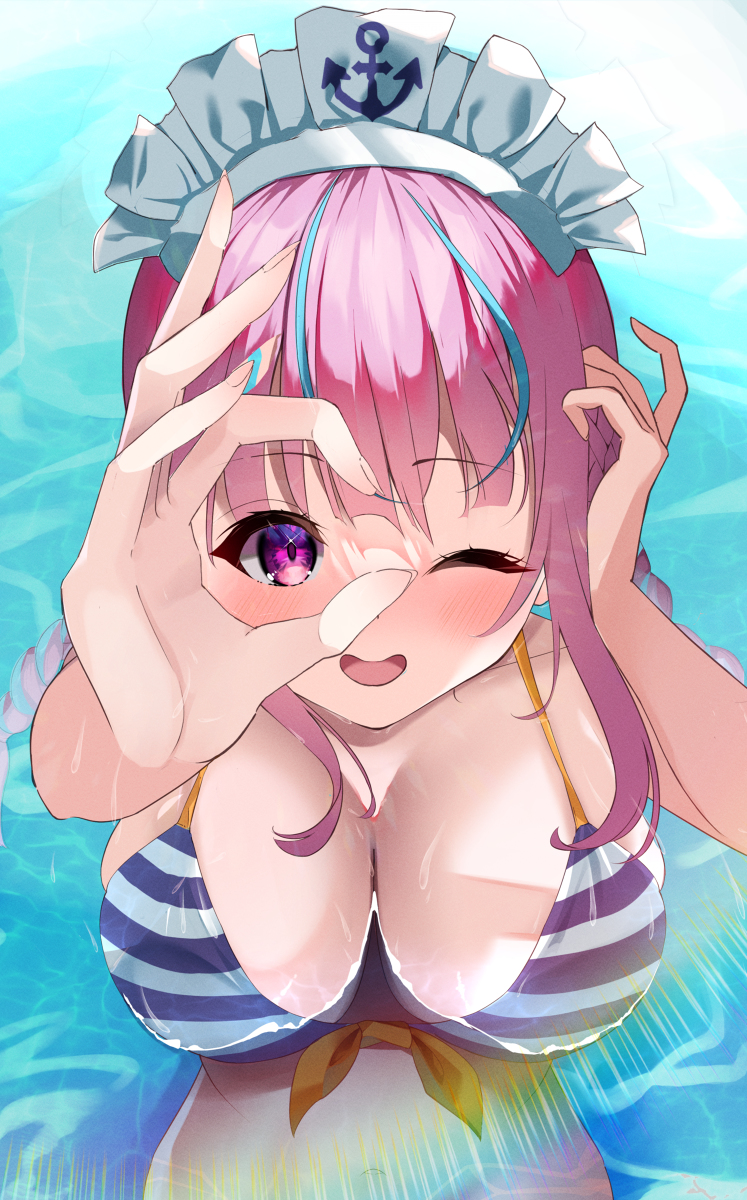 This is a pixiv picture whose title is 「見ぃつけた！」　湊あくあ/ホロライブ.