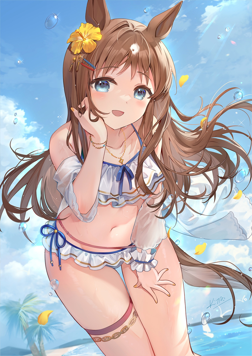 This is a pixiv picture whose title is 水着グラスちゃん.