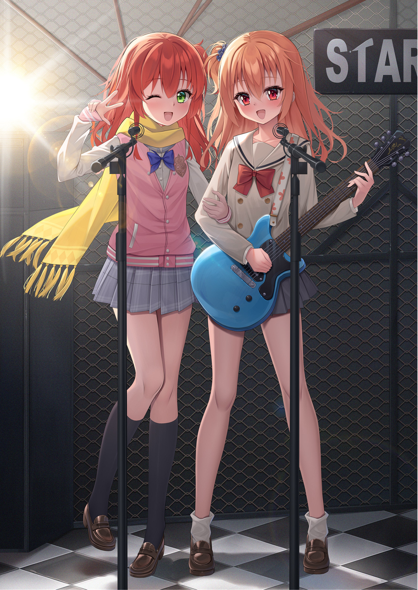 This is a pixiv picture whose title is 喜多郁代x因幡巡.