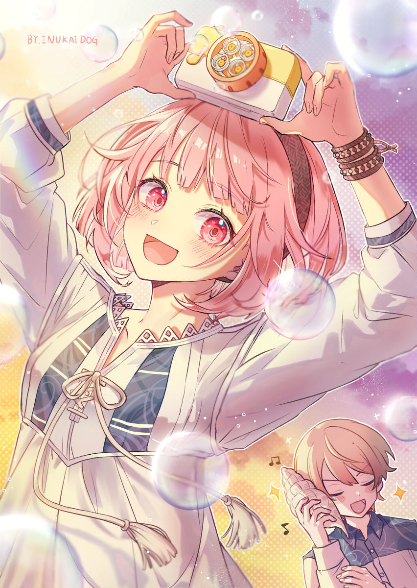 This is a pixiv picture whose title is えむ&司❤️.