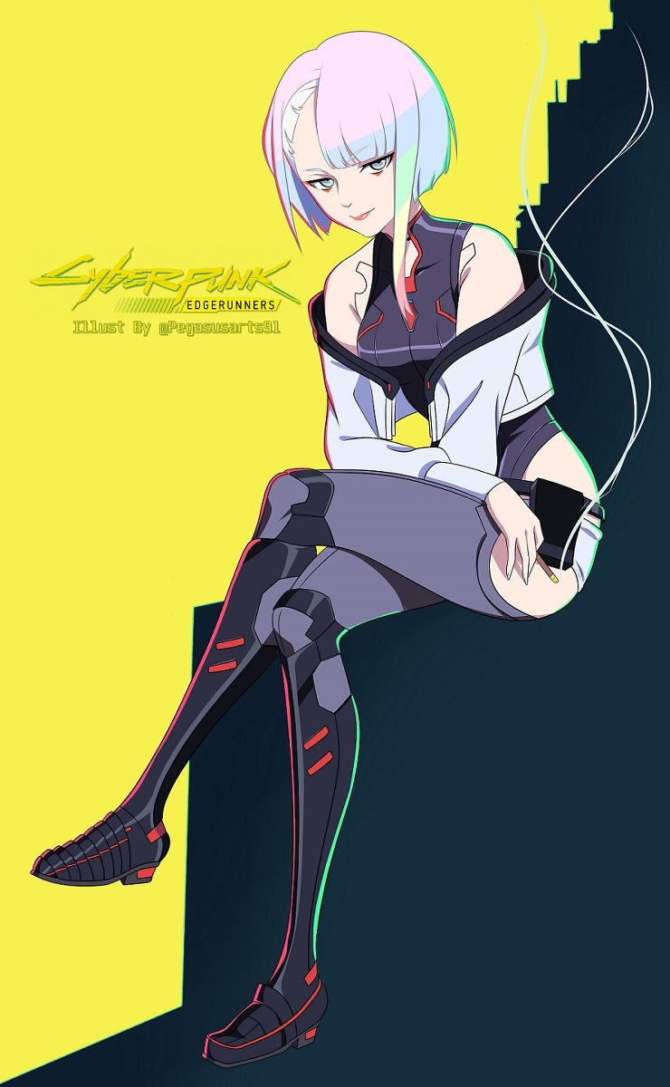 This is a pixiv picture whose title is ルーシー Cyberpunk:Edgerunners.