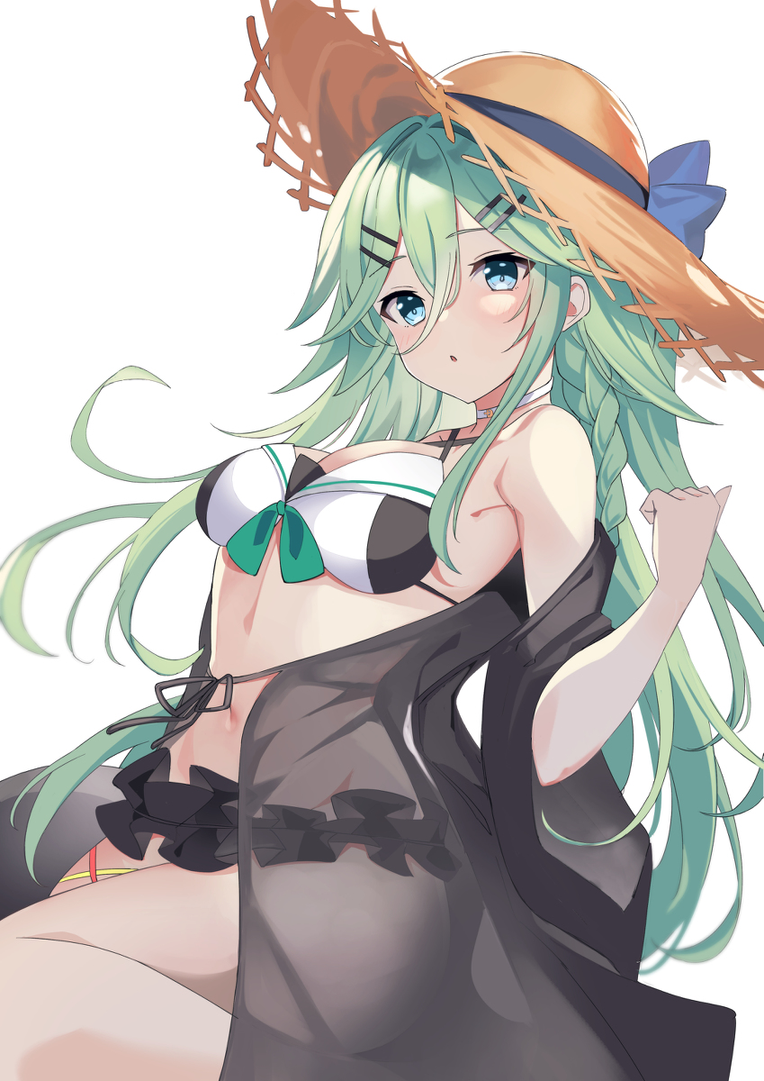 This is a pixiv picture whose title is 水着山風.