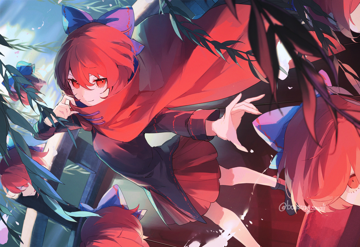This is a pixiv picture whose title is 柳の下の生首.