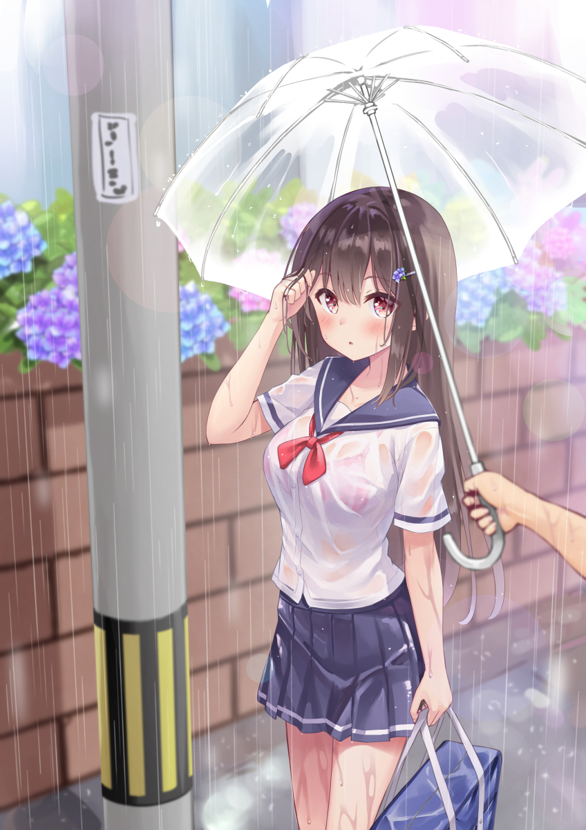 This is a pixiv picture whose title is 雨の日.