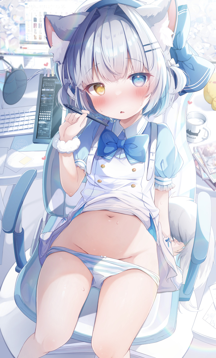 This is a pixiv picture whose title is もちっとおなか.