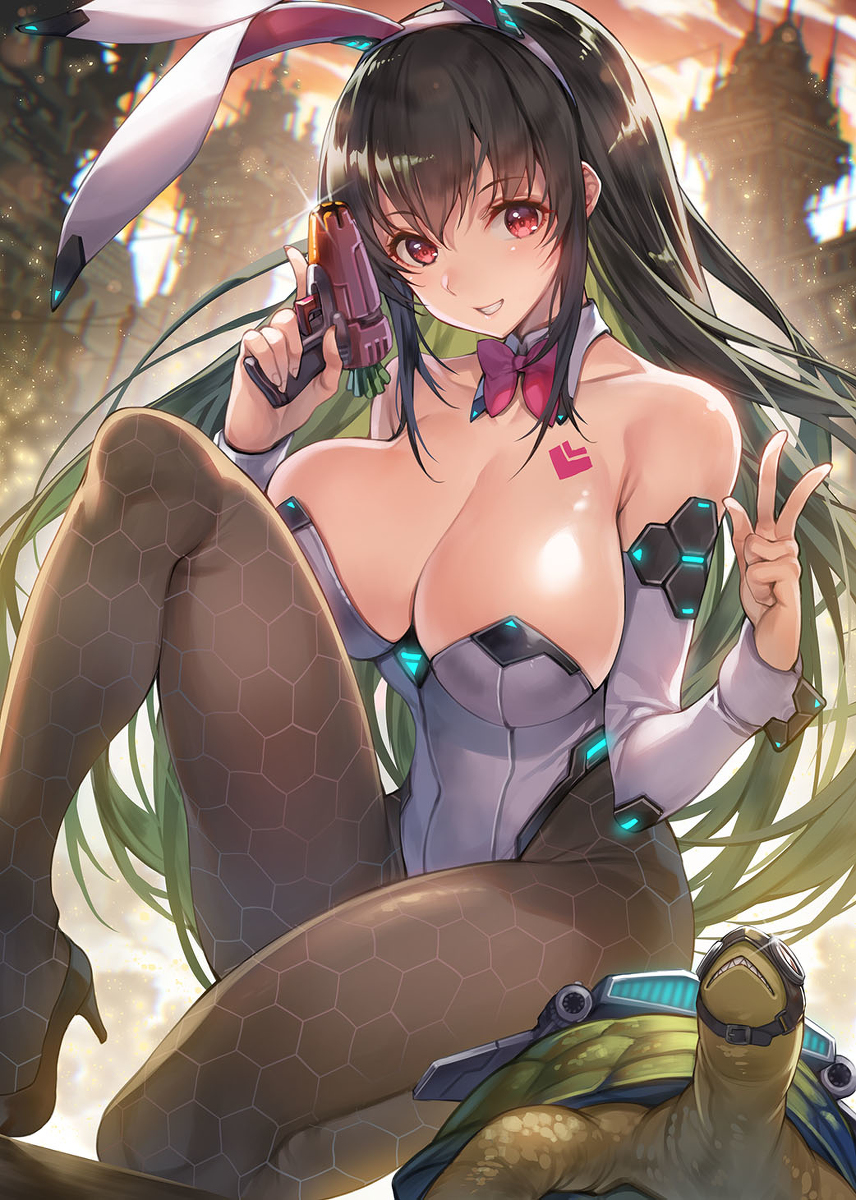 This is a pixiv picture whose title is 戦うバニーさん.