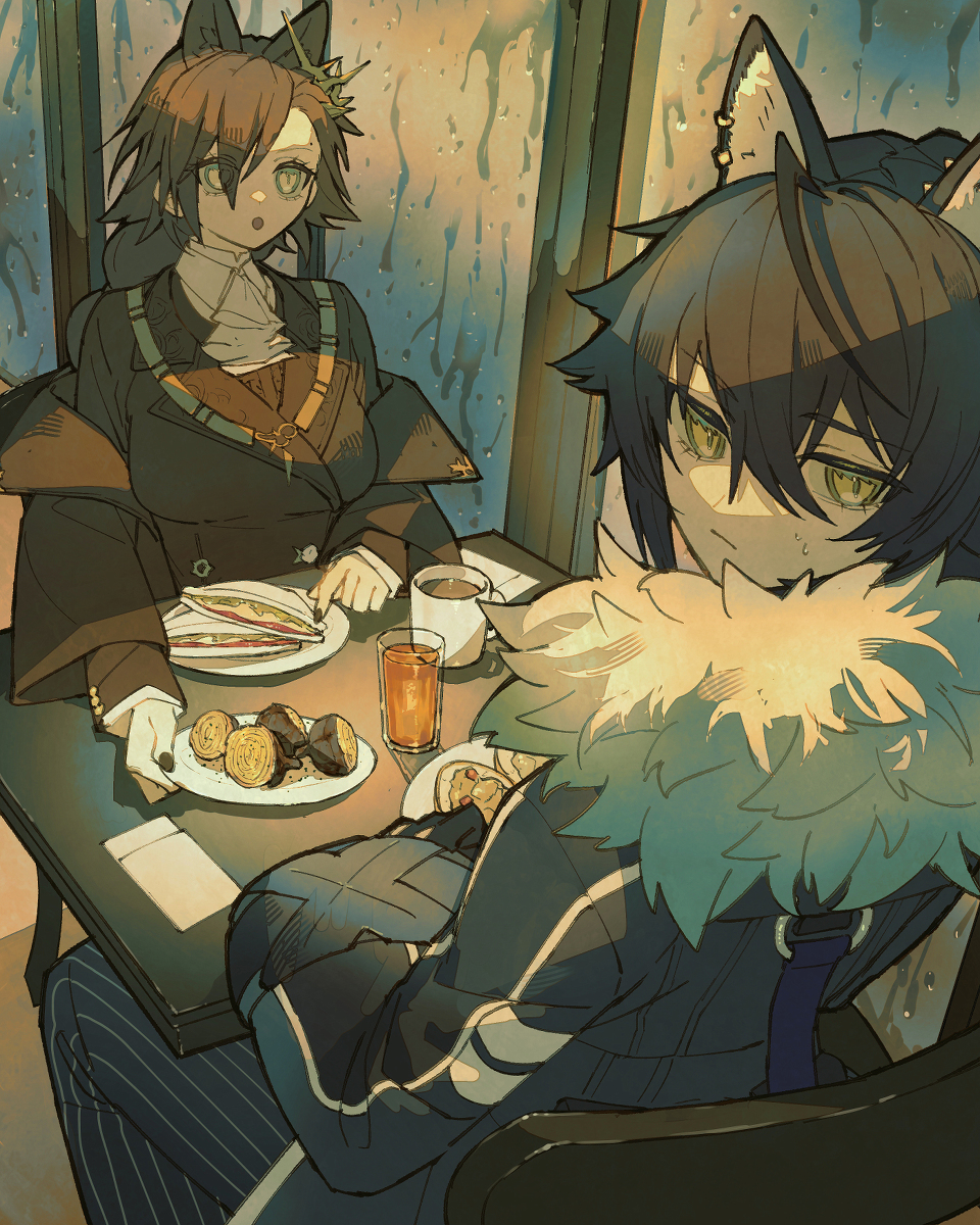 This is a pixiv picture whose title is 🐺🐺.