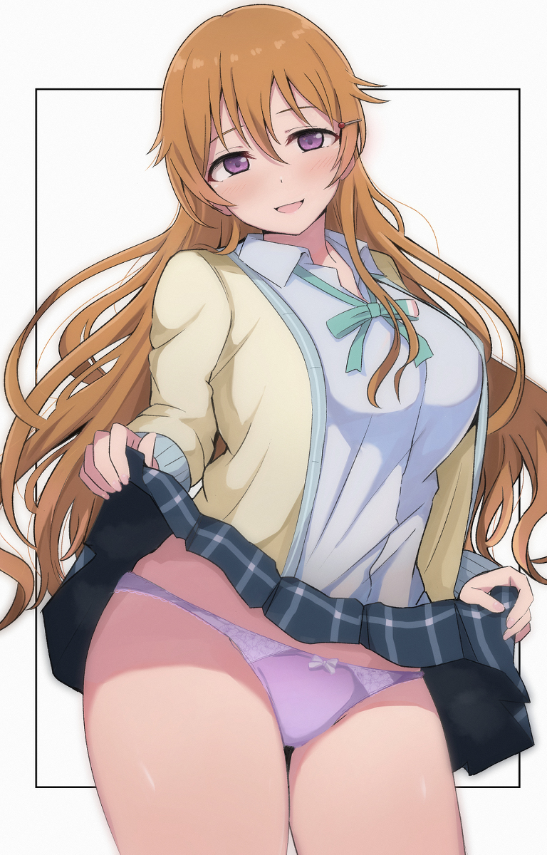 This is a pixiv picture whose title is 彼方ちゃんたくし上げ.