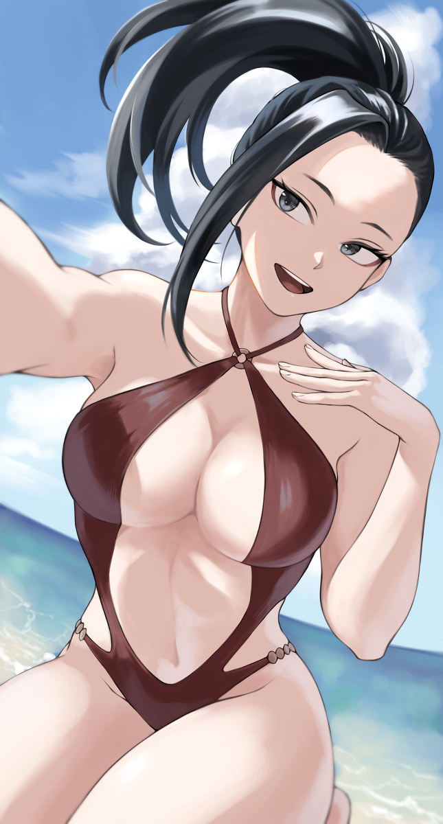 This is a pixiv picture whose title is やおもも.