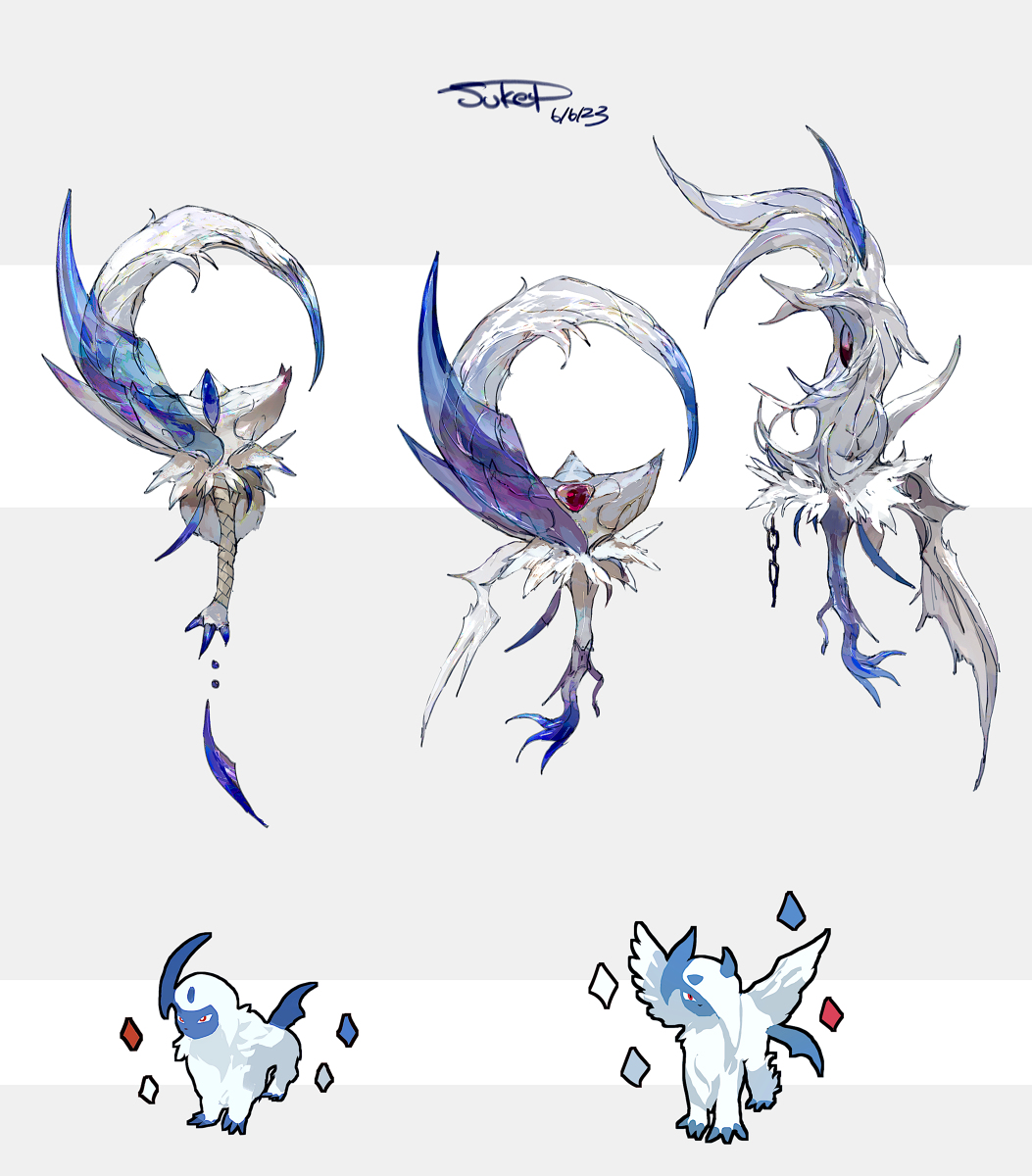 This is a pixiv picture whose title is アブソル・メガアブソルモチーフの武器（ポケモン）.