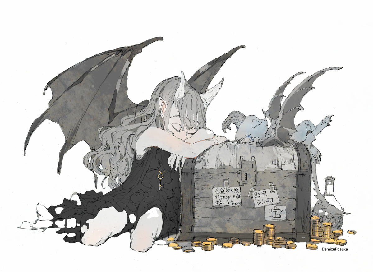 This is a pixiv picture whose title is 洞窟の魔物.