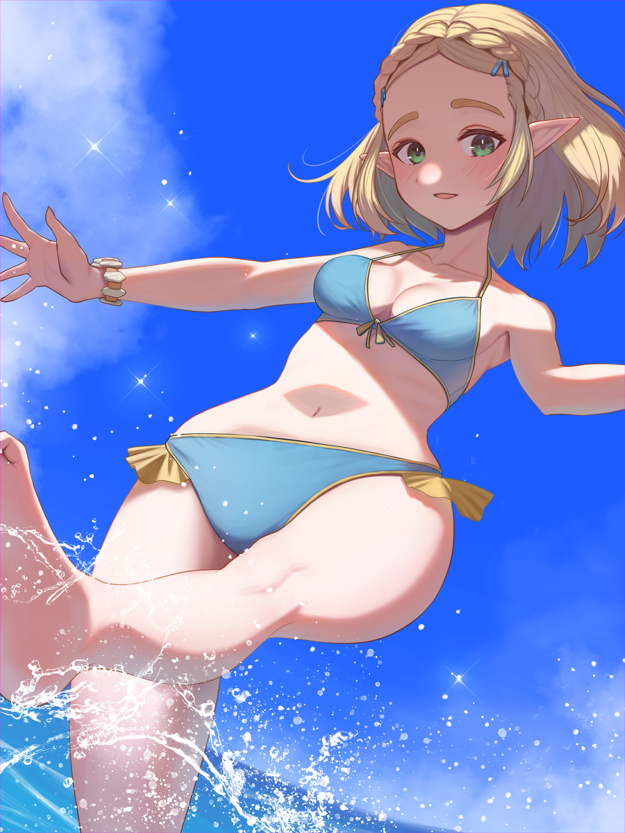 This is a pixiv picture whose title is 水着ゼルダ姫.