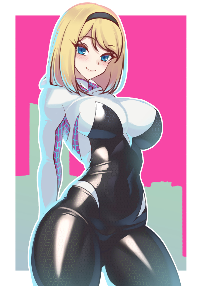 This is a pixiv picture whose title is Spidergwen.