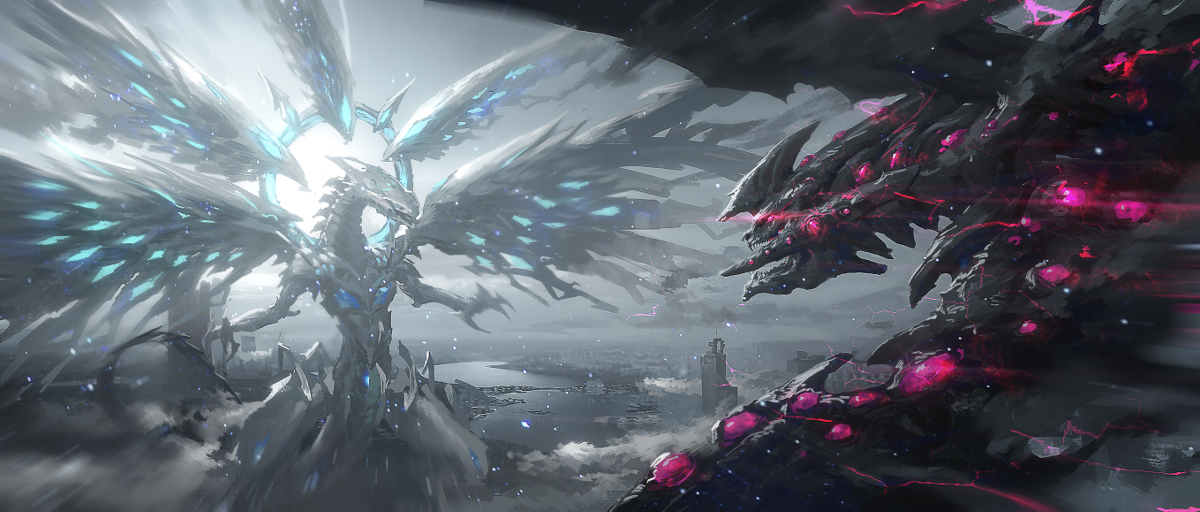 This is a pixiv picture whose title is 【板绘】“花嫁VS掀桌龙”海马：我要上了 容器 YU↙GI↘.