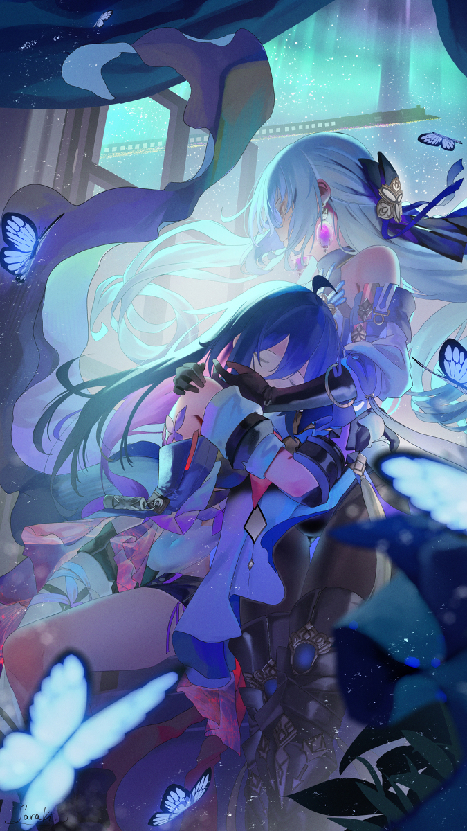 This is a pixiv picture whose title is 星窮の下で.