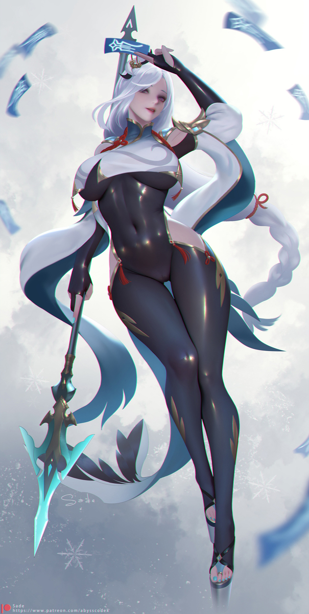 This is a pixiv picture whose title is 申鶴.